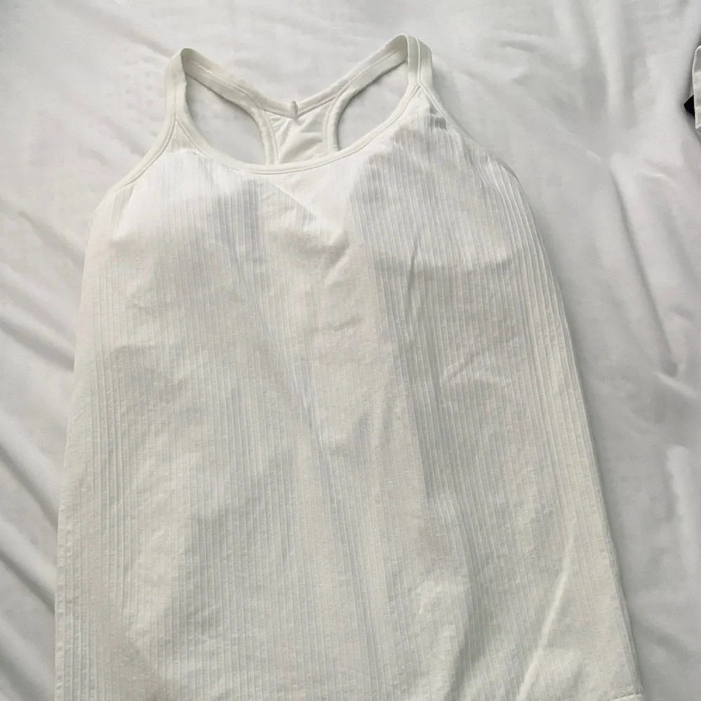 Women’s Ribbed White Workout Top - Picture 1 of 4